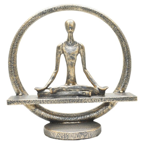 Adam & Friends Home Decor Yoga Meditation Circle Sculpture | 1-Piece | Pewter - Picture 1 of 7